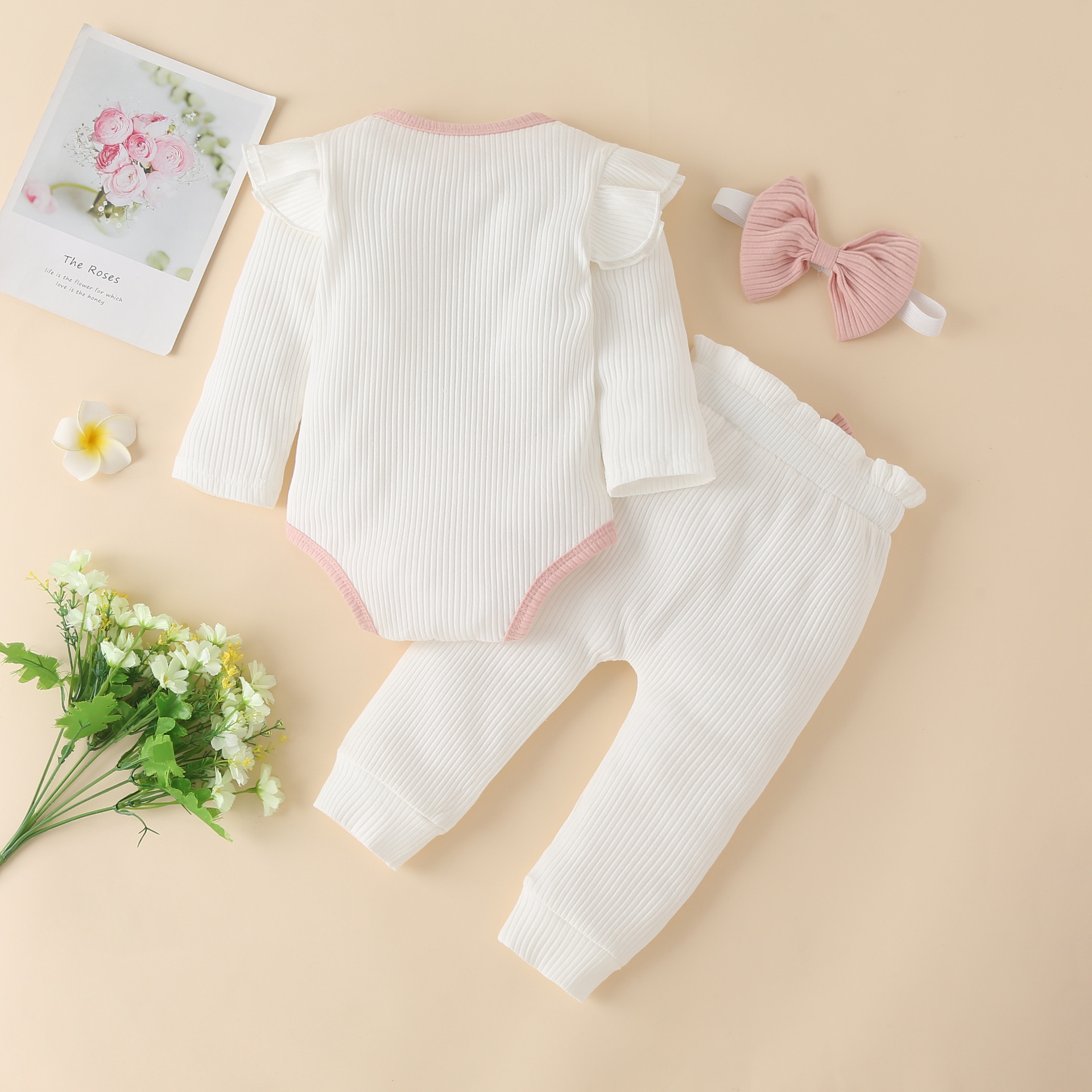 Fashion Solid Color Cotton Blend Baby Clothing Sets display picture 7