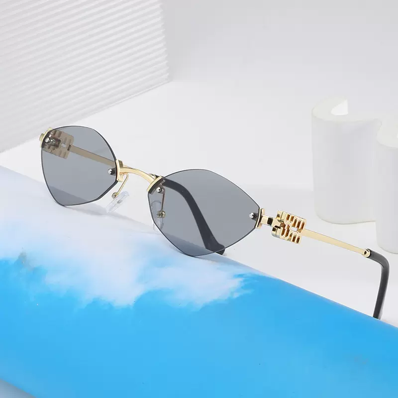 菱形无框女士墨镜高级感2025新款欧美时尚潮流网红街拍防晒太阳镜