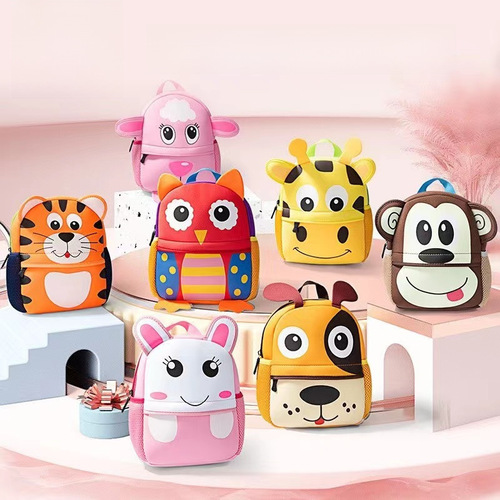 Children's Kindergarten School Bag Student Cartoon Cute Dual Shoulder Backpack Animal Diving Material School Bag Factory Wholesale