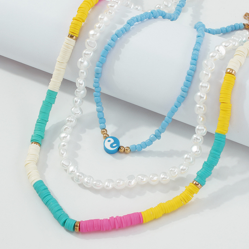 Bohemian Color Beads Pearl Multilayer Necklace display picture 7