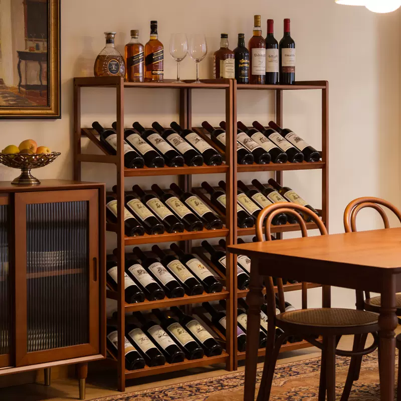 新款酒柜靠墙客厅落地展示架轻奢高档玻璃门酒架批发展示柜收纳架