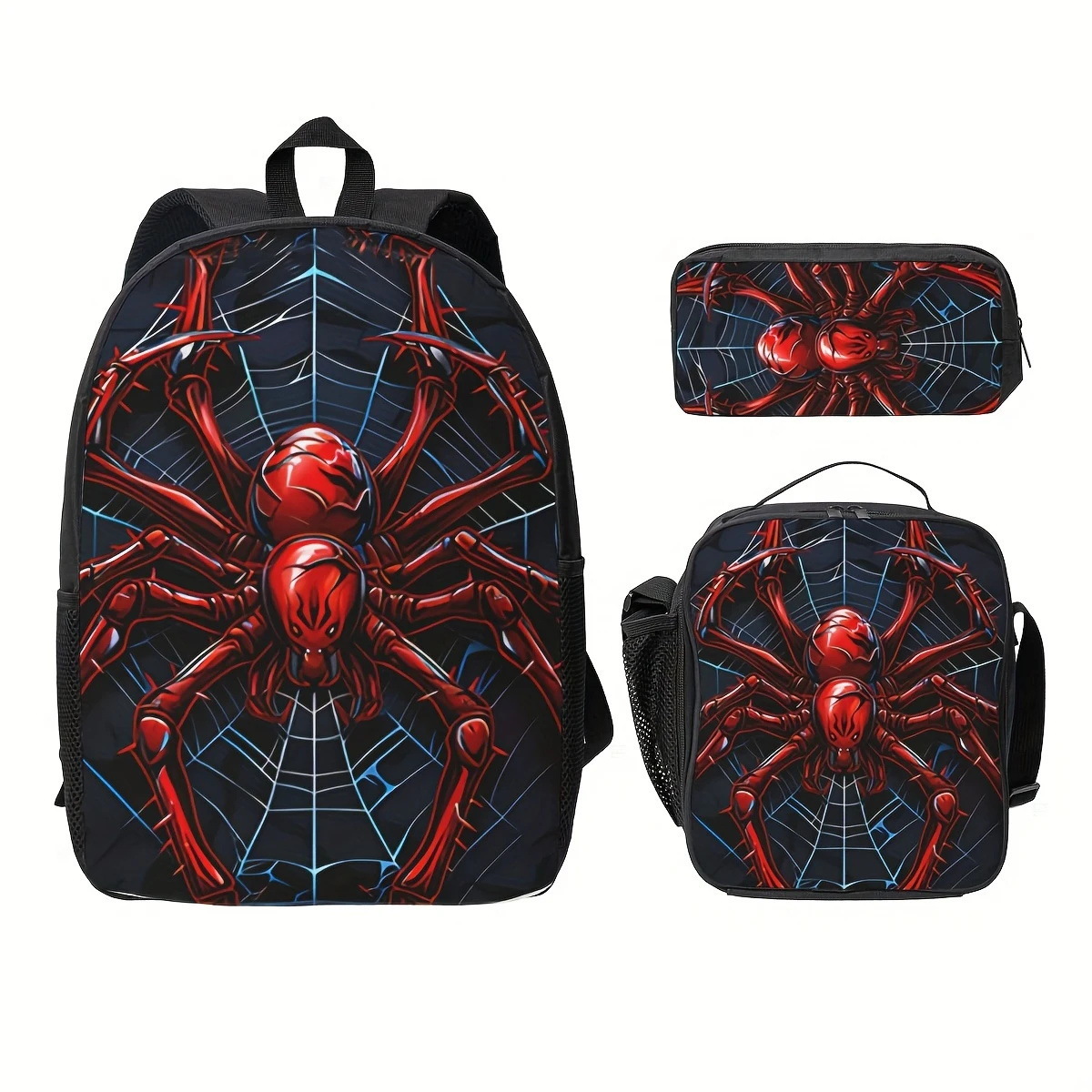 Mochila impresa de venta caliente transfronteriza, mochila escolar para estudiantes de primaria y secundaria, mochila de gran capacidad, bolso, estuche para lápices, juego de tres piezas