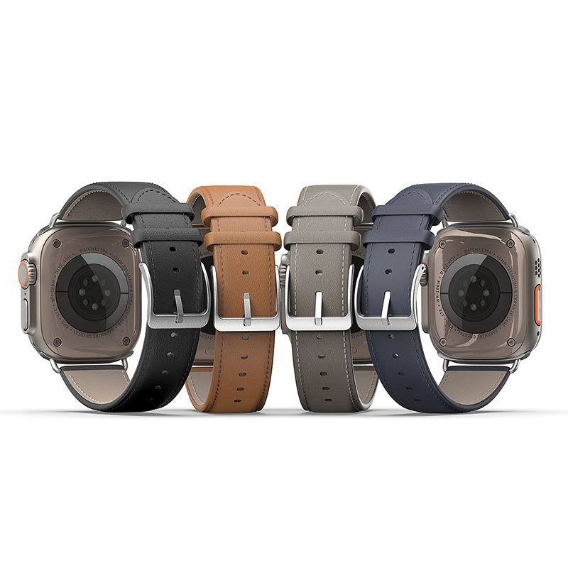 Adecuado para Apple correa de cuero applewatch correa de reloj de negocios primera capa de piel de vaca correa de muñeca impermeable a prueba de sudor