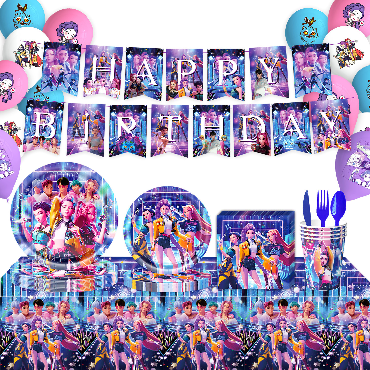 New Witch Hunt Girl Group Kpop Theme Birthday Party Tableware Supplies One-Year-Old Gift Atmosphere Decoration Props Cake Insert