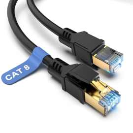 CAT8以太网线40G七类八类双绞屏蔽跳线网络连接线游戏专用亚马逊
