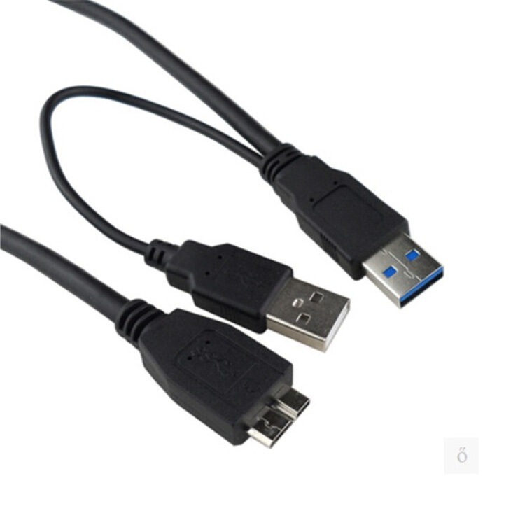 0.5 m usb 3.0 mobile hard disk data cable cable double-headed USB to Micro-b with auxiliary power supply