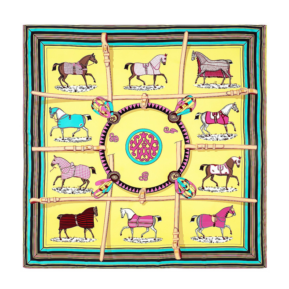 170g Weight Silk Scarf Classification Holiday, Daily Occasion Satin Material Horse Pattern Spring, Autumn Season Women's Gender Printing Design Elegant, Vintage Style Style Women's Elegant Vintage Style Horse Satin Printing Silk Scarf 1