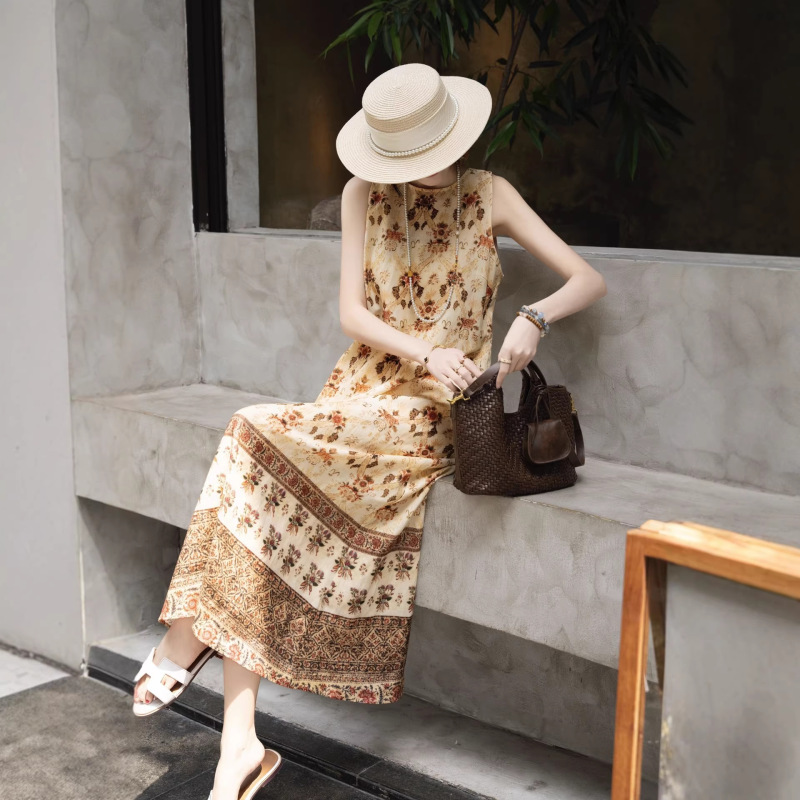 2026 Nanyou Summer New Fashion Versatile and Extremely Slimming Sleeveless Round Neck Dress for Women 2026 Nanyou Summer New Fashion Versatile and Extremely Slimming Sleeveless Round Neck Dress for Women