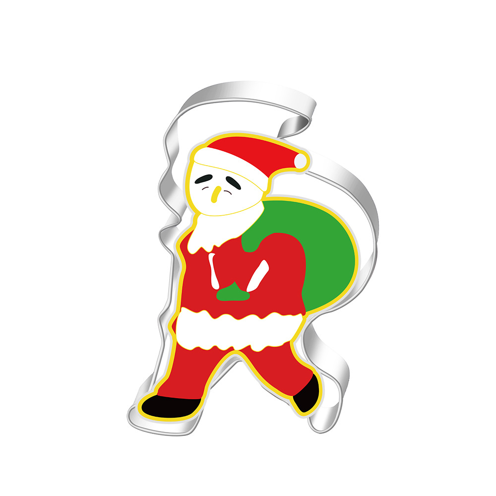 Acero inoxidable molde de galletas de Navidad árbol de Navidad Santa Claus copo de nieve alce Amazon Fuente de la fábrica de comercio exterior