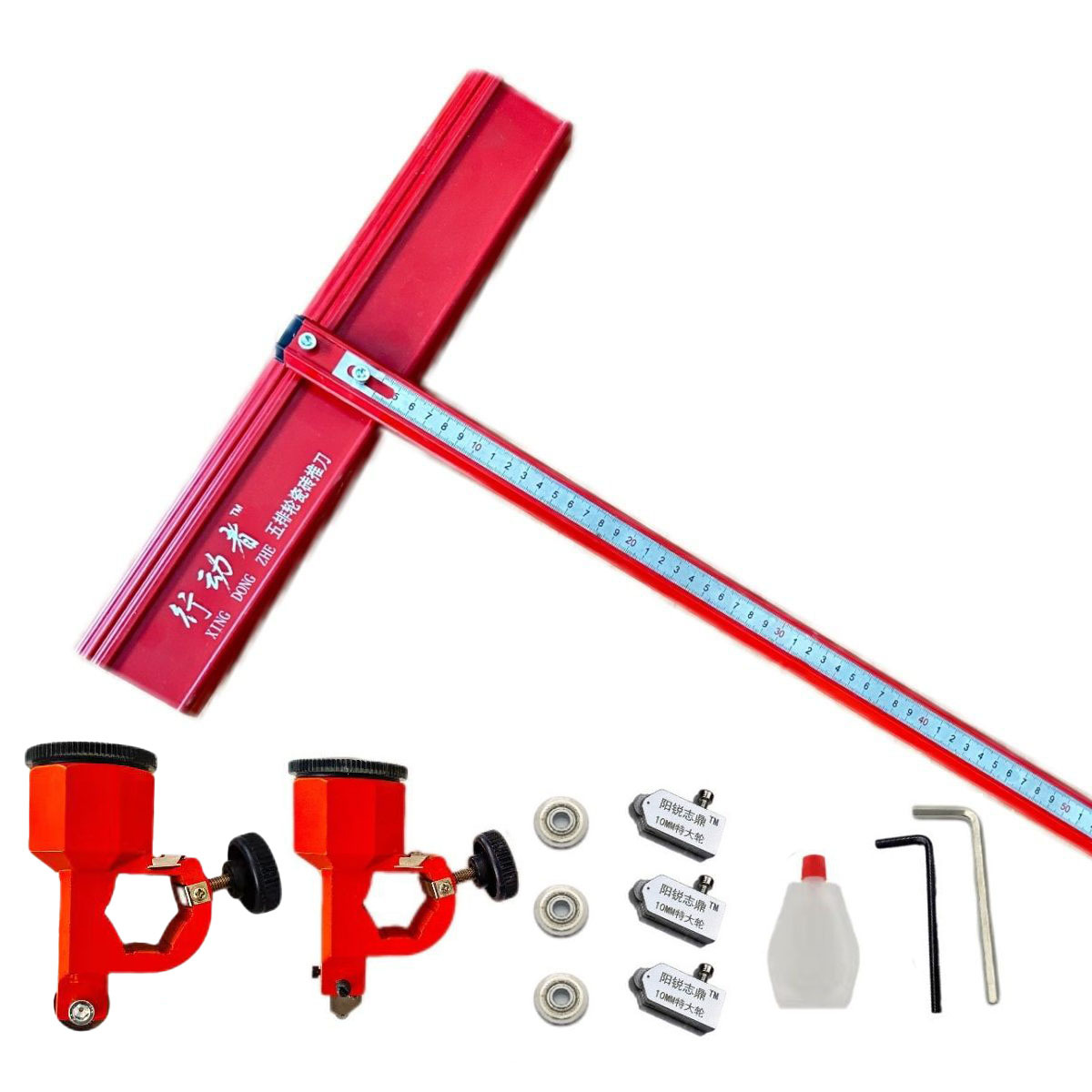 60cm 자 막대 이중 오일 포트 + 블레이드 3개 + 오일(6mm+22mm 블레이드 휠, 강력한 펜치 없음)