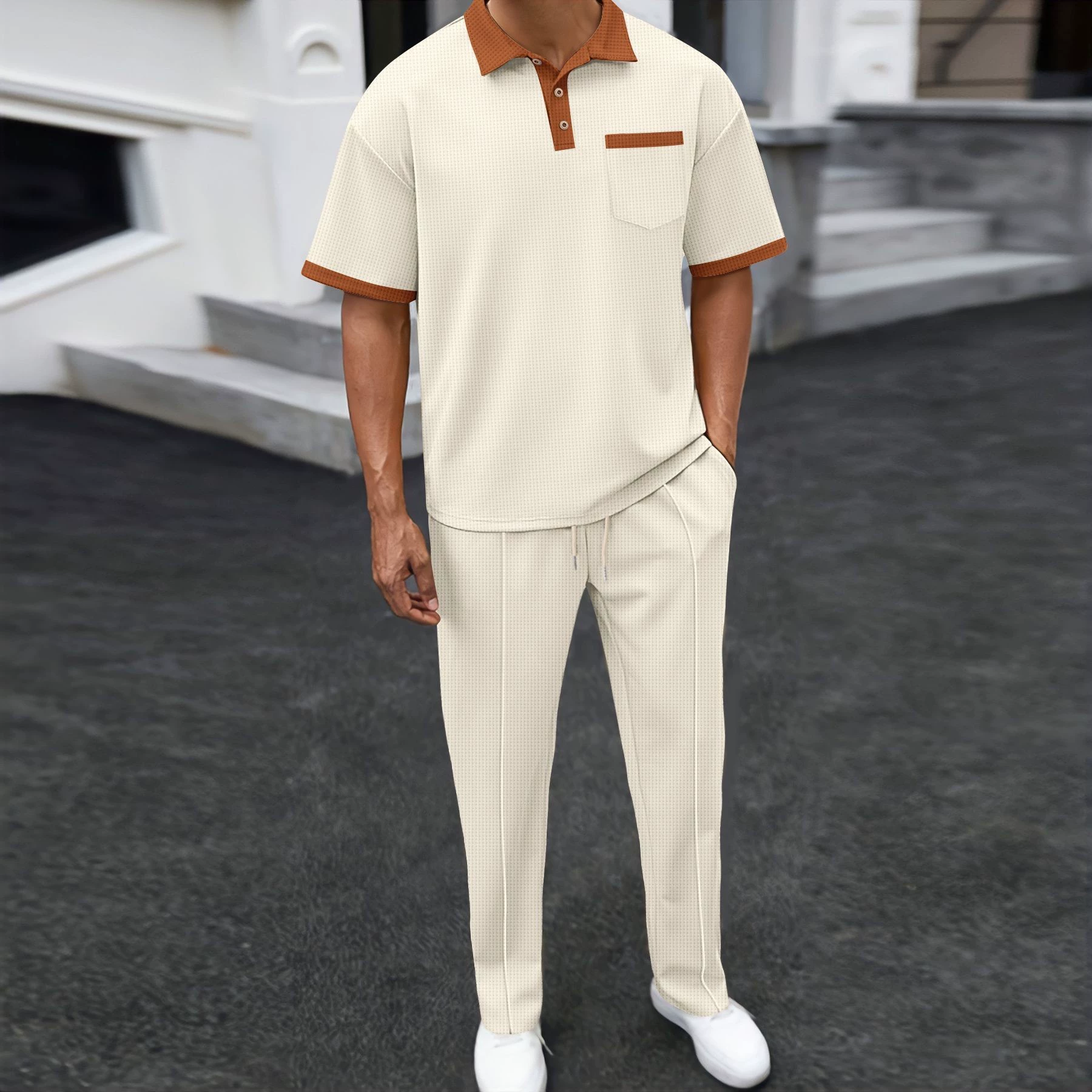 Men's universal summer set, with short sleeve, style