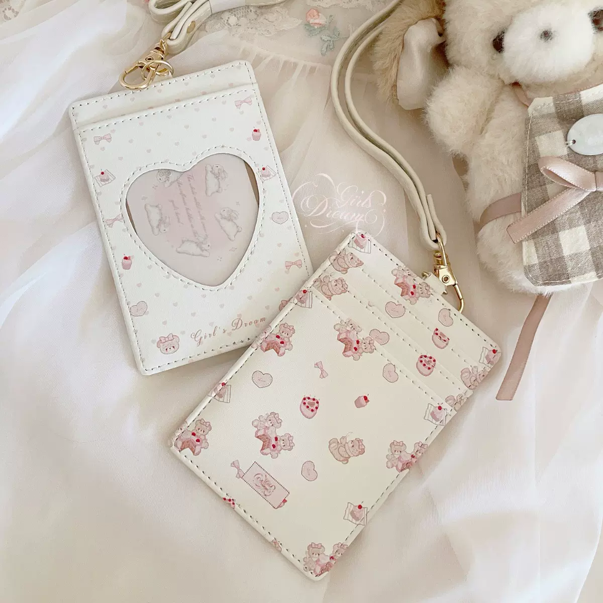 文创周边设计小熊挂绳卡包证件套可爱小卡收纳包公交卡套工作牌