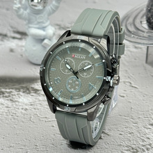 跨境外贸新款时尚潮流男士手表学生休闲运动硅胶带大表盘石英表男