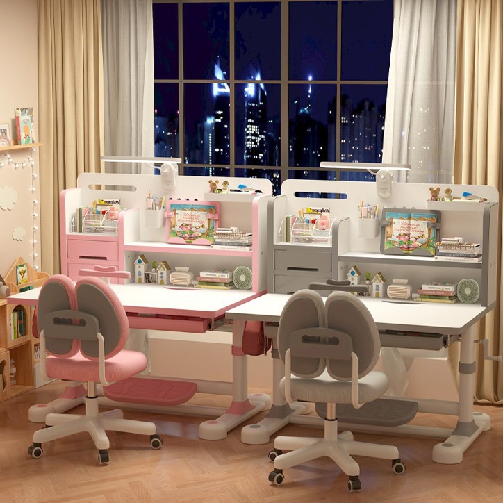 Children's Study Table, Desk, Primary School Student's Writing Desk, Table and Chair Set, Desk and Chair Combination, Can Be Raised and Lowered, Adjustable Height