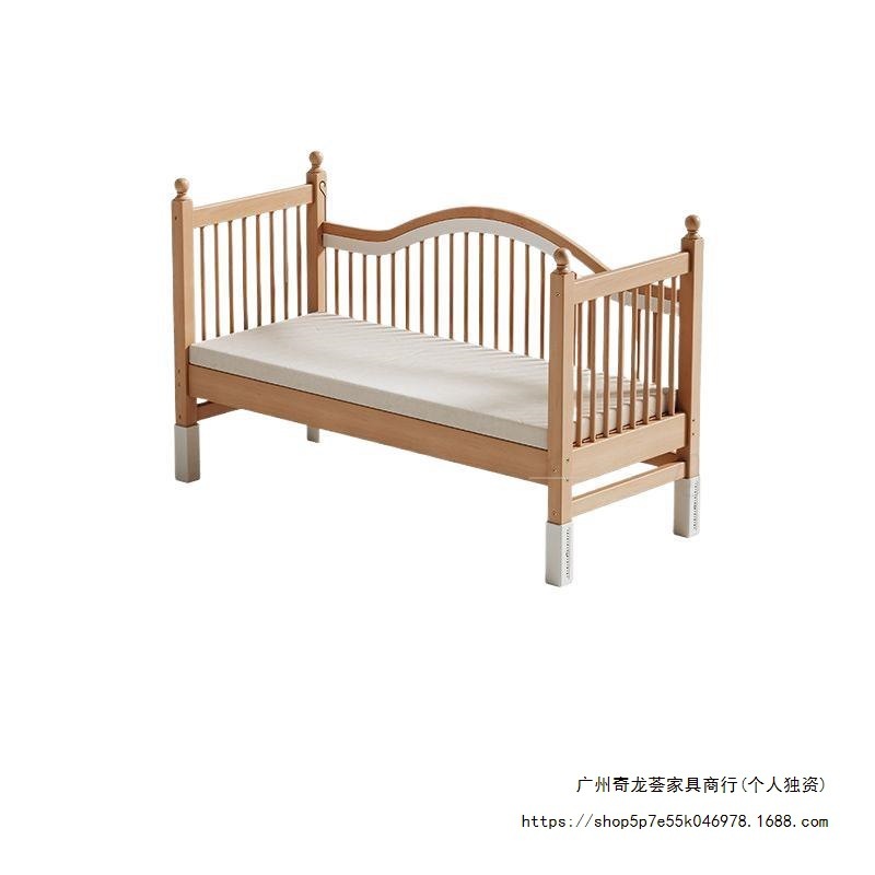 婴儿床拼接大床可升降护栏加宽床边床宝宝单人小床实木儿童拼接床|undefined
