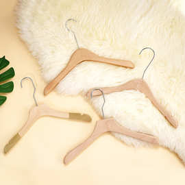 ✅源头工厂防滑实木衣架女装店成人宽肩无痕木质衣撑原木色榉木衣