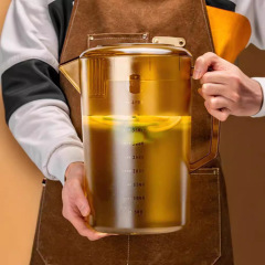 茶色の冷たい水筒の大容量のプラスチックの冷たい水筒の業務用ミルクティー店はお茶の桶のアクリルの冷たい水筒を入れて壺を刺して耐えます。