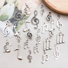 厂家批发10款音乐符号合金饰品吊坠 手链项链音符diy配件包包挂件