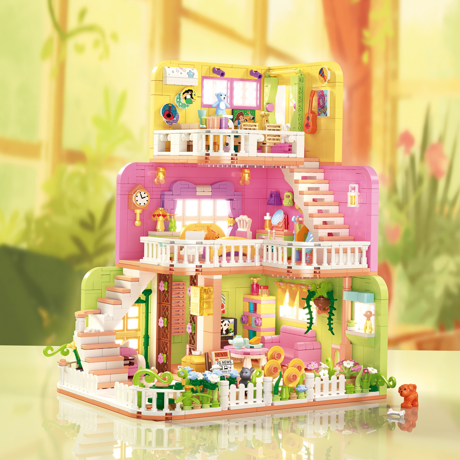 Zhegao mini 612016-17 casa cálida Mengle centro comercial modelo de bloques de construcción montaje de juguetes educativos para niñas