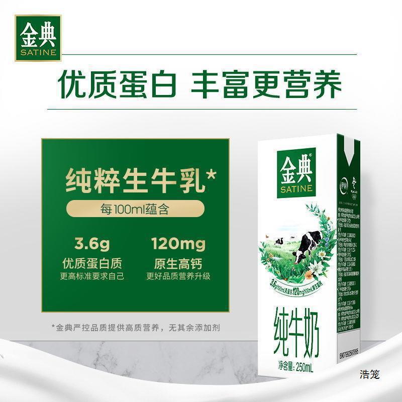 金典纯牛奶整箱批250ml12盒学生儿童营养高钙早餐奶临期|undefined