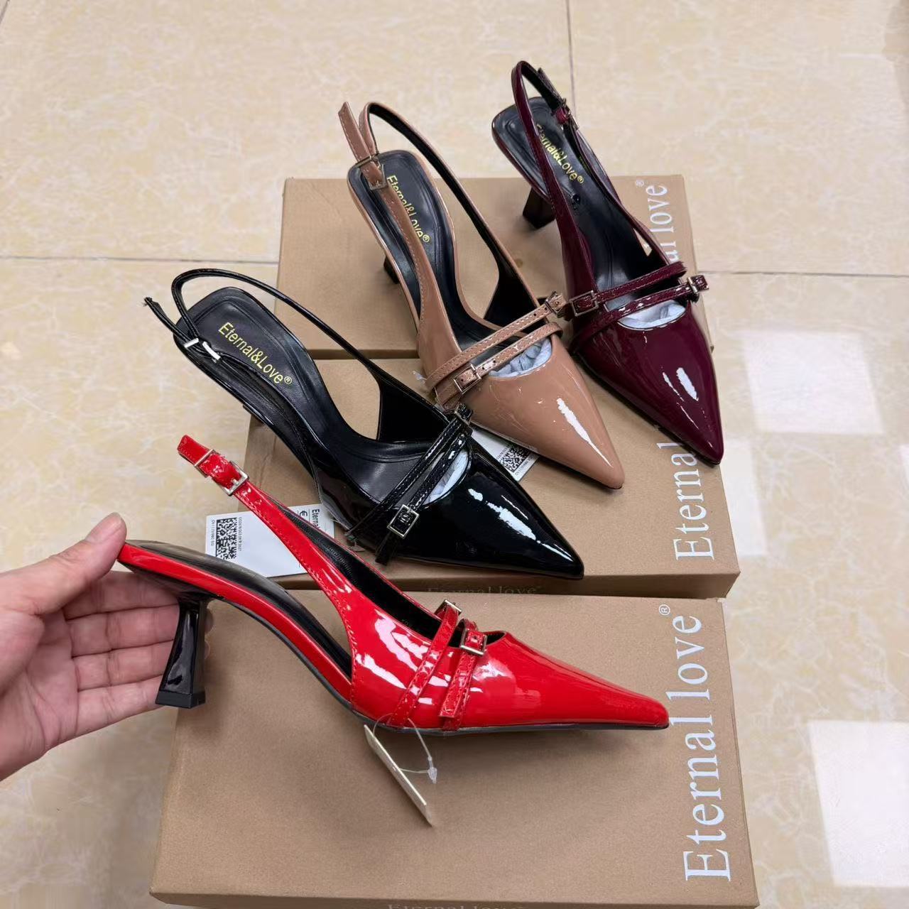 New European and American Foreign Trade High-Heeled Stiletto Women's Sandals with Pointed Toes