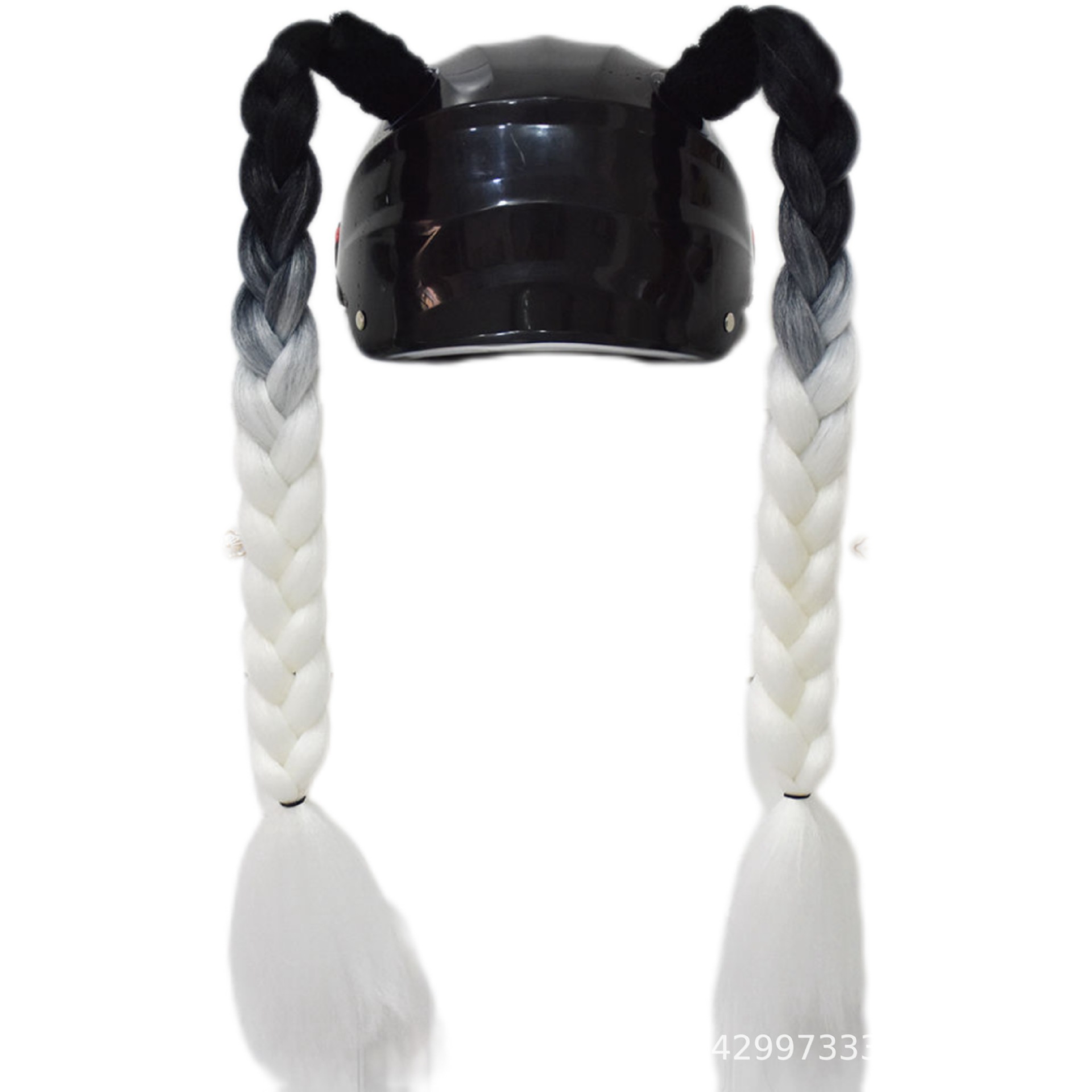Decoration Braids Motorcycle: Motuoche Auto Parts and Accessories - black-and-white-ponytail-braids-1-pair