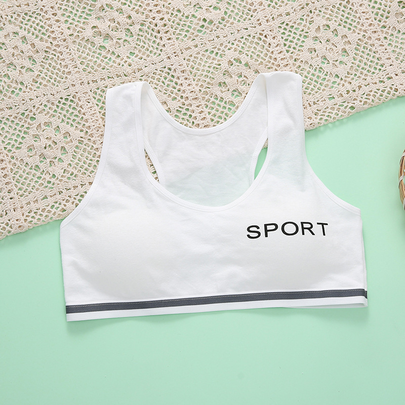 Desarrollo de las Niñas Ropa interior estudiante de la escuela primaria sujetador de niña de algodón estudiante de secundaria en forma de I chaleco deportivo 9-16 años