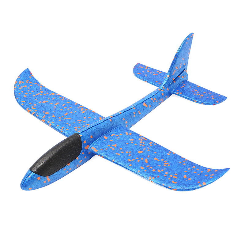 Avión de espuma de lanzamiento manual luminoso LED, planeador de maniobra acrobática, avión de espuma de juguete para niños, grande 48cm