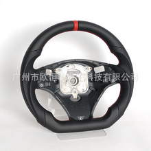 跨境热卖适用于宝马 E90 09款  全皮 红色定位线汽车方向盘改装