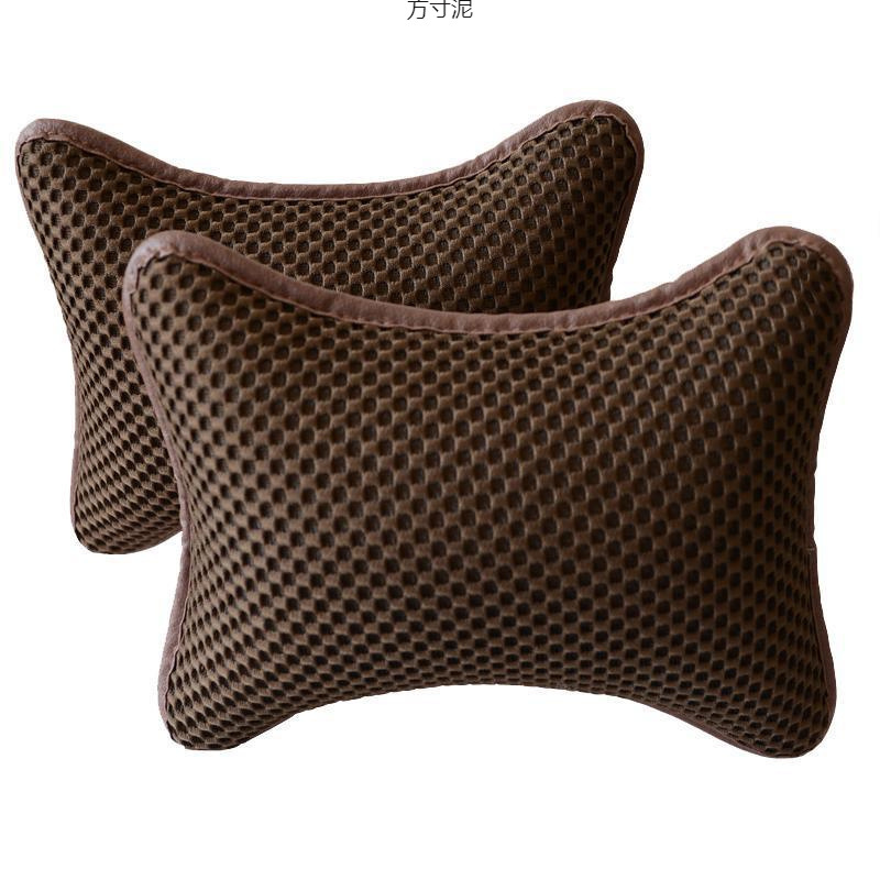 여름 자동차 목 베개 한 쌍의 사계절 유니버설 시트 헤드 베개 아이스 실크 통기성 자동차 인테리어 액세서리 자동차 도매