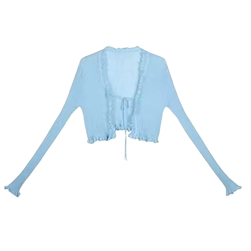 Пspring design knitted short cardigan, Korean style, trend of season, sun protection