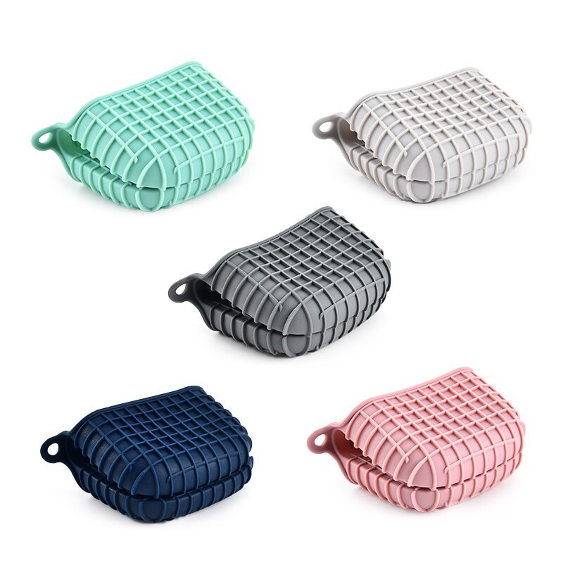 Clip de mano aislado Guantes antiquemaduras de silicona a cuadros para hornear horno microondas bandeja de horno clip antideslizante guantes de clip de mano antiquemaduras