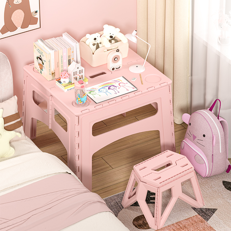 Folding Table Children's Room Game Room Writing and Painting Small Table Thickened Portable Outdoor Kindergarten Small Dining Table and Chairs