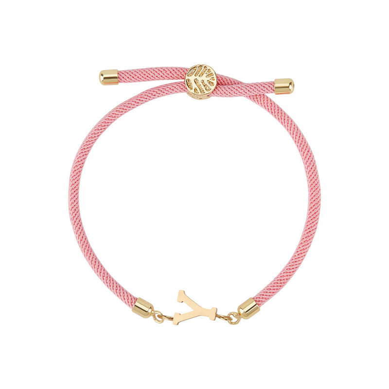 Versatile and Simple Bracelet Collection, Adjustable Nylon Rope Slider, 26-Letter Bracelet, Niche Jewelry