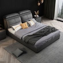 双人布艺床实木1.5米1.8米家用简约现代轻奢主卧科技布床ins新款