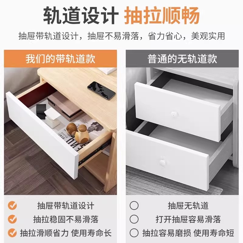 Mesa de cabezal de cama pequeña casera de dormitorio armario de almacenamiento integrado simple estante de almacenamiento junto a la cama armario de almacenamiento para alquiler