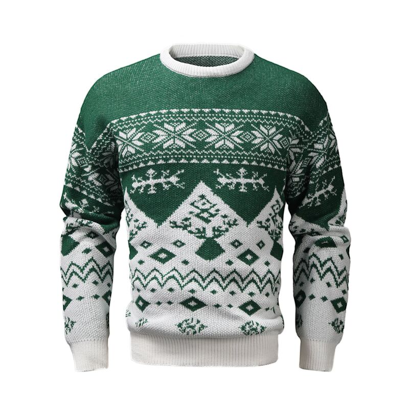 Christmas European and American Couple Round Neck Cross-Border Export Wholesale Men's and Women's Autumn and Winter Casual Knitwears Men's Long-Sleeved Knitwears