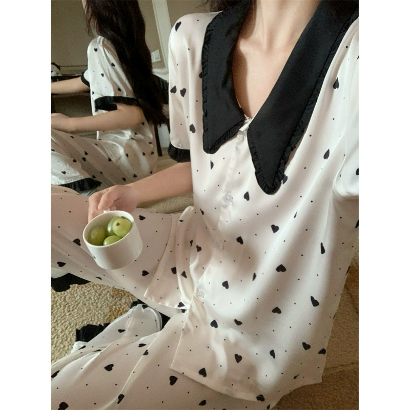Летние тонкие шорты, милые брюки, пижама, с коротким рукавом, качественный стиль