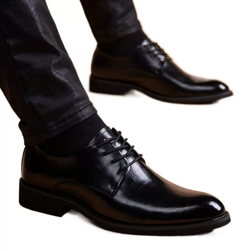 Shoes for leather shoes, classic suit jacket, high footwear for leisure English style pointy toe, genuine leather, Korean style, soft sole