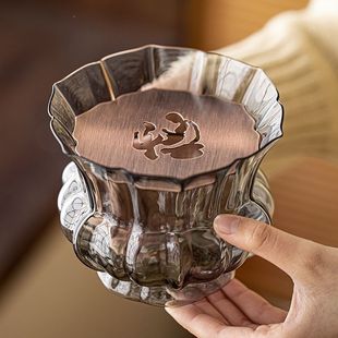 New Glass Tea Strainer with Lid, Tea Set Accessories, Tea Bucket, Tea Residue Jar, Tea Pot Holder, Household Waste Cup Holder