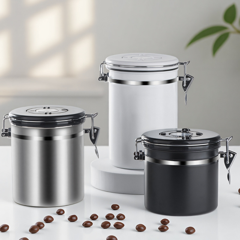 Factory Direct Sales Coffee Bean Sealed Tank with Exhaust Valve Coffee Bean Storage Tank Bean Storage Tank Tea Storage Tank