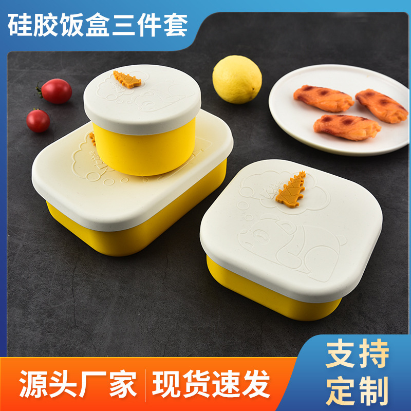 Fiambrera de silicona, bento de grado alimenticio, plato de almuerzo, horno microondas, comedor para niños de escuela primaria, lonchera para trabajadores de oficina
