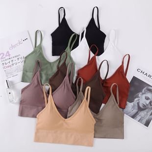 New large U-back seamless thread strap short base wrapped chest backless sexy triangle cup U-shaped tube top underwear