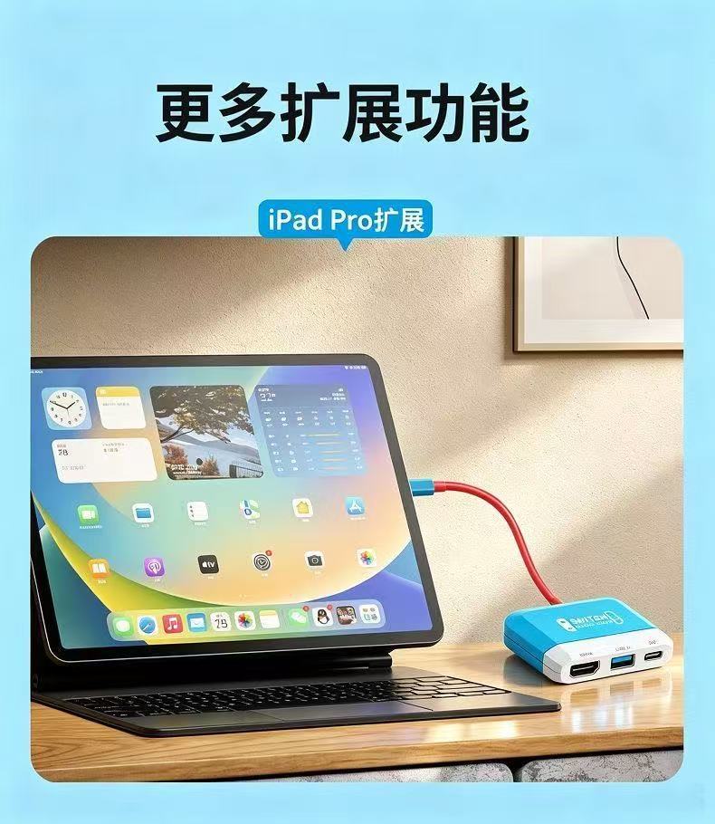 Switch Portable Docking Station 3-in-1 4K 60Hz HD Screen Projection PD Fast Charging USB 3.0 Converter Compatible 1/