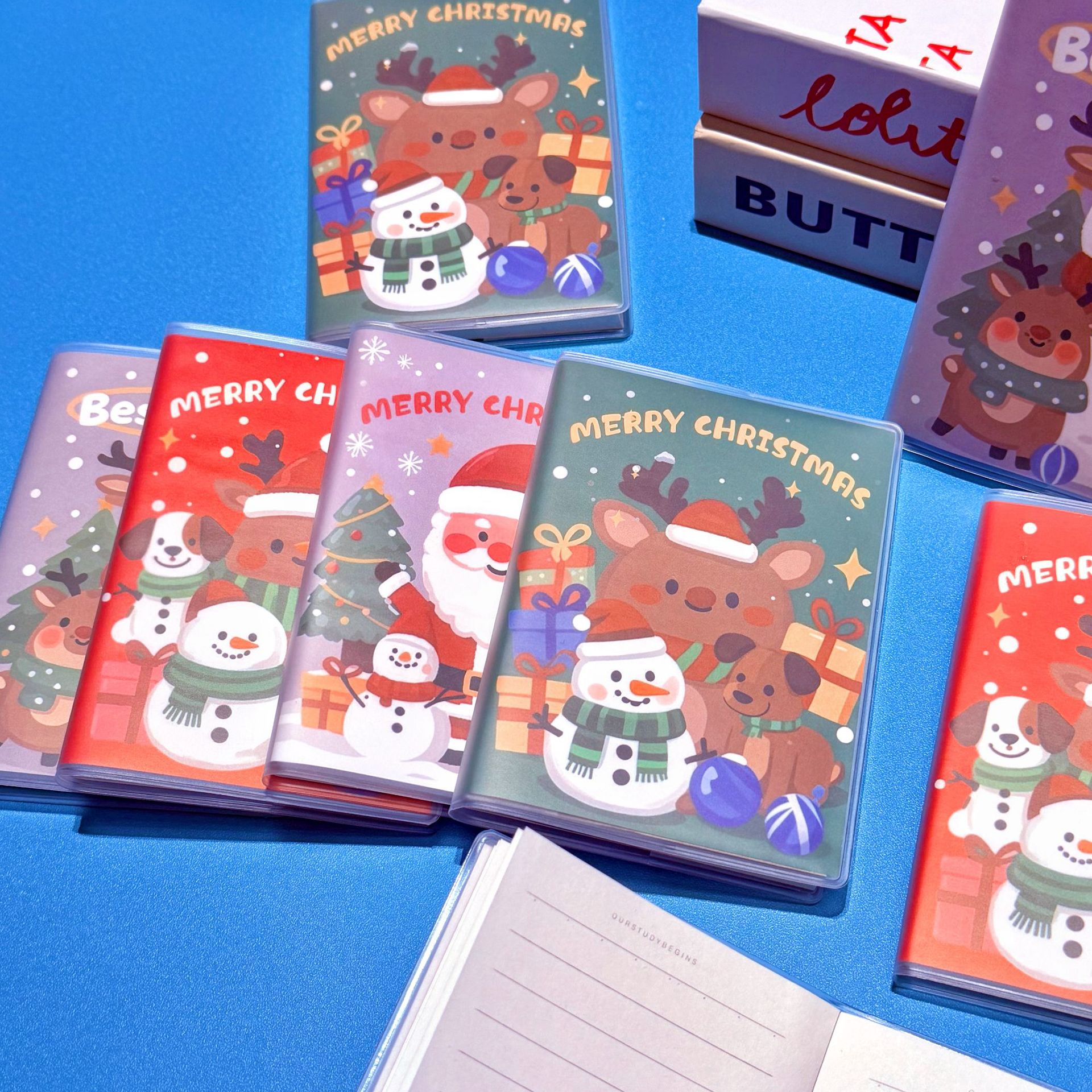 Cuaderno de goma de Navidad para estudiantes de primaria y secundaria regalos pequeños A7 cuaderno creativo para niños actividades de Navidad premios