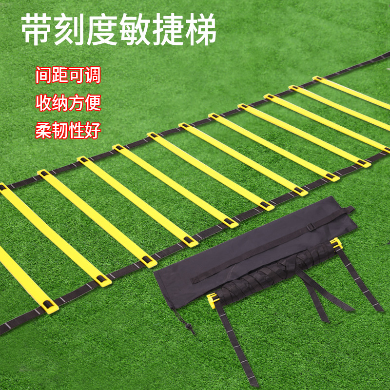 Fábrica al por mayor escalera de velocidad con escala línea agilidad escalera ritmo entrenamiento salto escalera obstáculo velocidad escalera fútbol entrenamiento físico