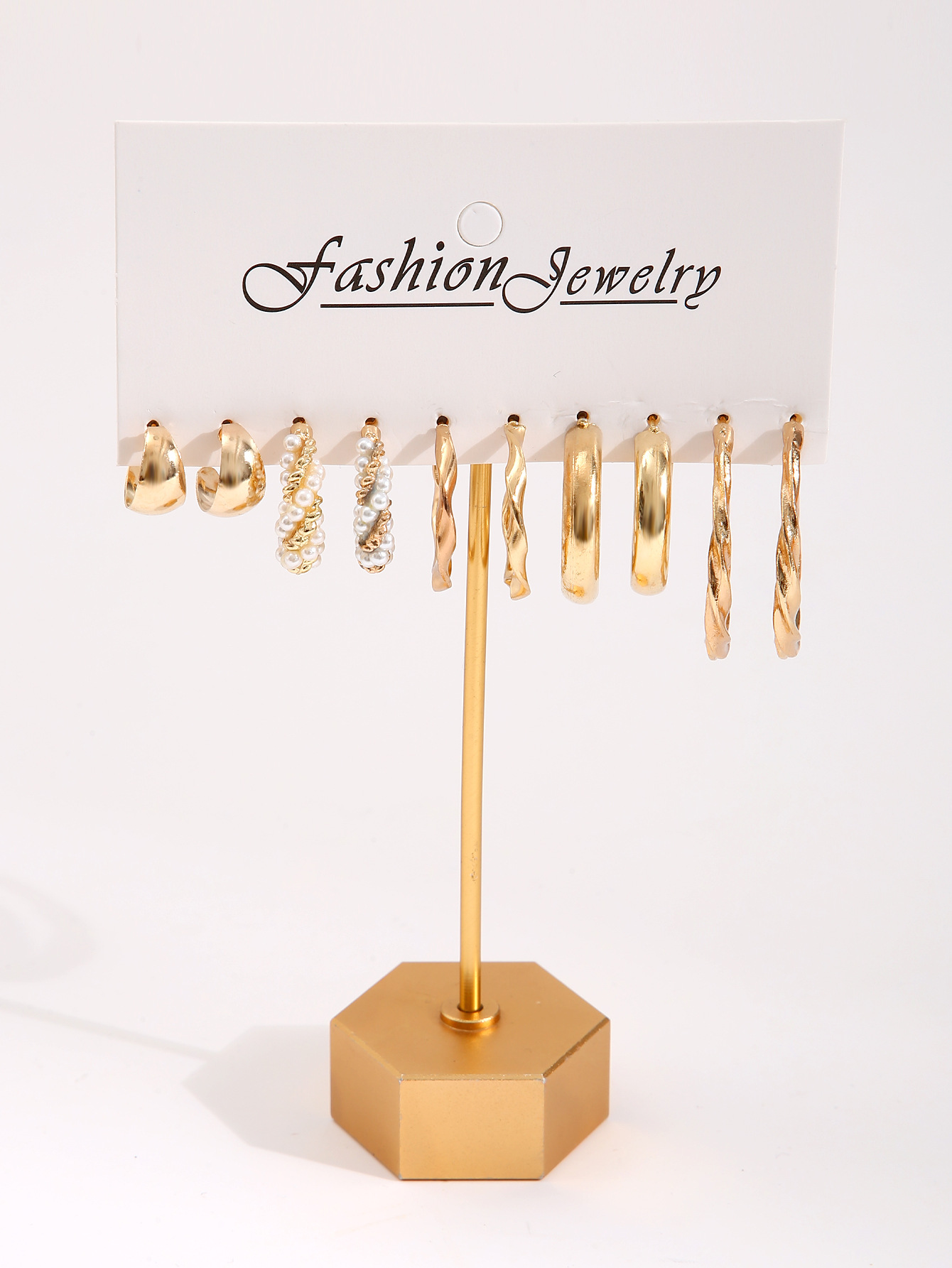 Metal Twist Chain Earrings Set Creative Simple Earrings Geometric Earrings 21 undefined