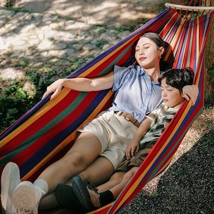 Hammock Outdoor Swing Adult Thickened Canvas Camping Leisure Anti-Rollover Student Dormitory Indoor Hanging Chair