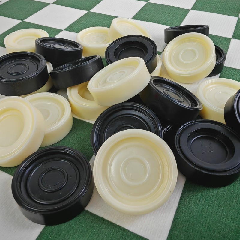 跨境西洋跳棋PVC皮革软布国际跳棋套装便携折叠可卷户外儿童棋盘|undefined
