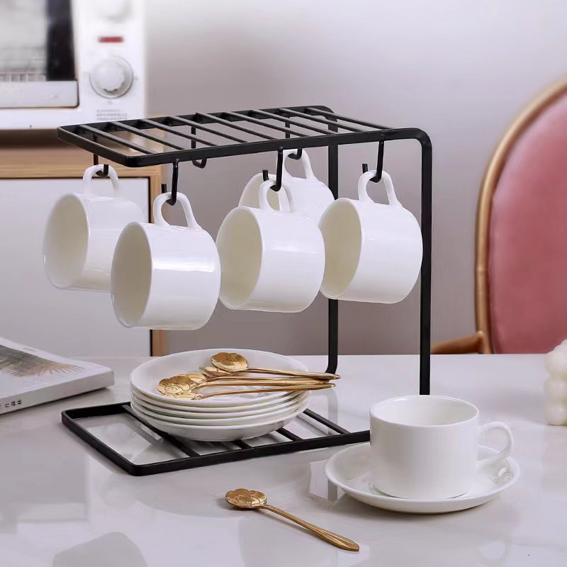 Taza de cerámica europea, taza de café, taza de café simple, taza de café doméstica, taza de café de lujo pequeña, taza de café latte de cerámica